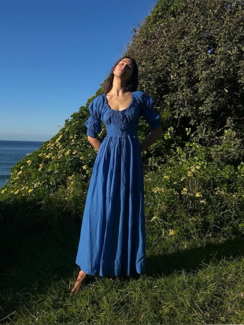 Doen Ischia Dress In Corfu Blue Size L